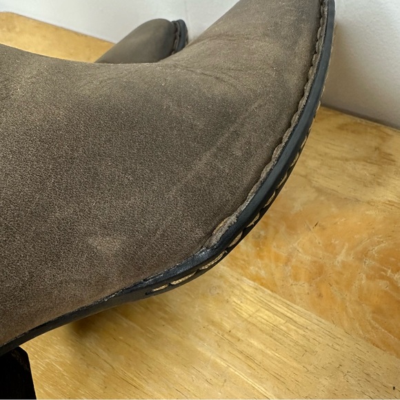 Born Rascal Boot Size 8.5/40 Brown Taupe Oiled Leather Block Heel Bootie - Picture 7 of 12